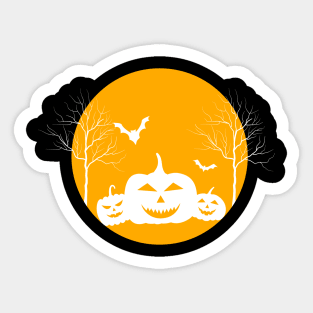 Halloween pumpkins and bats Sticker